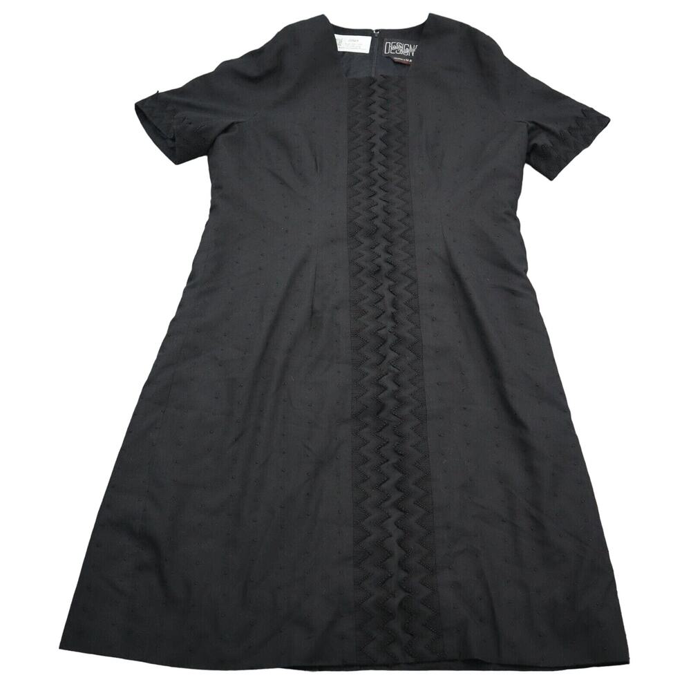 Utah Tailoring Designer Dress Womens Black Short Sleeve Square Neck Outwear
